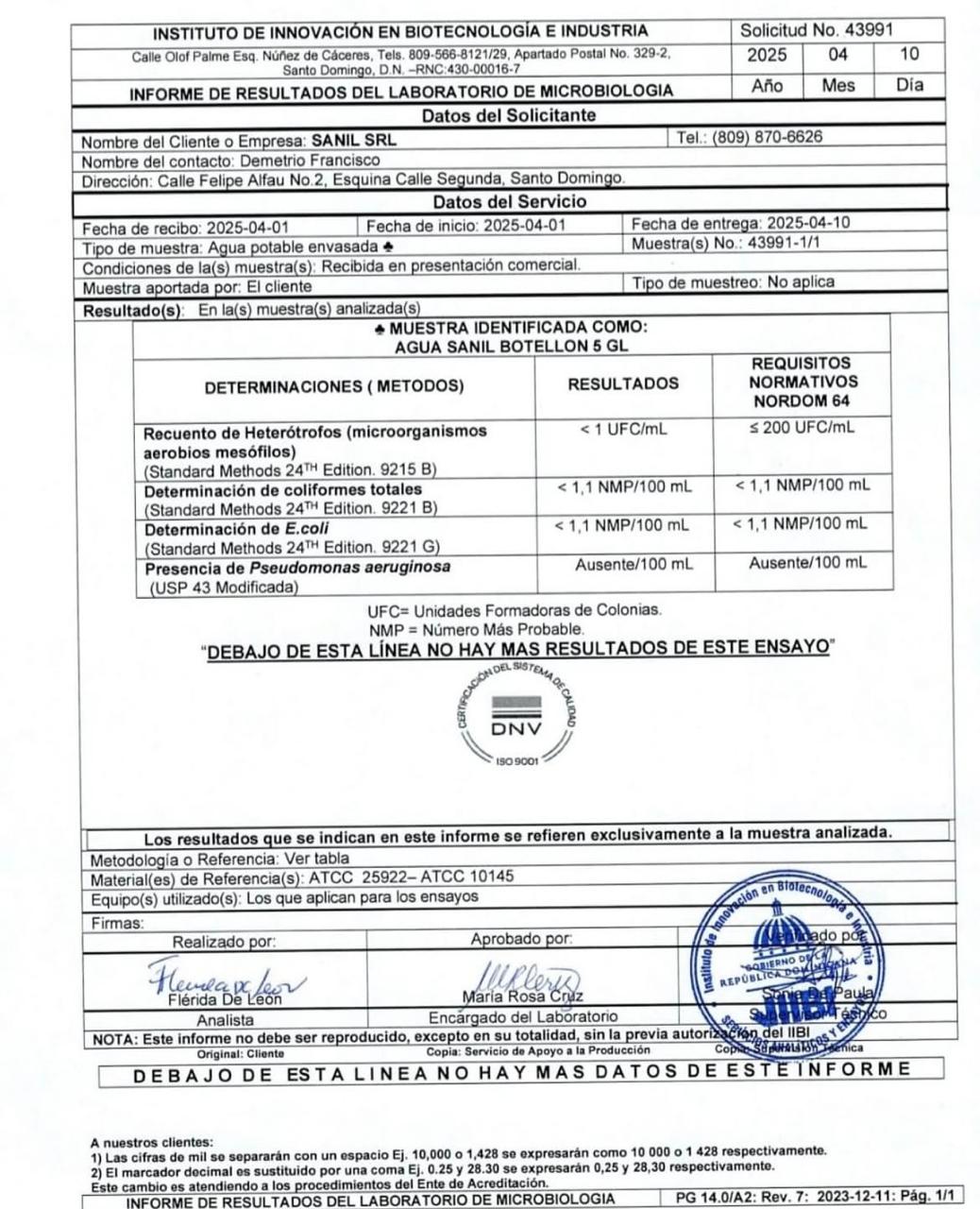 Certificado de Registro Sanitario